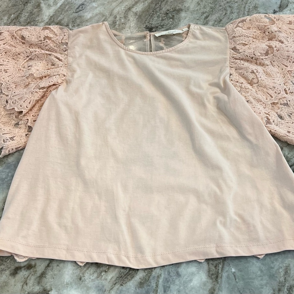 Free People Blush Cotton/Lace Women's Top